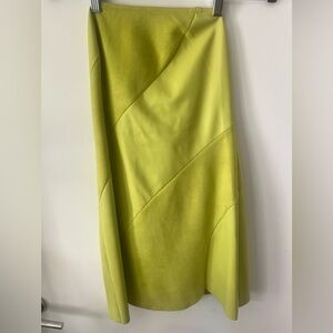 Topshop strapless neon green dress